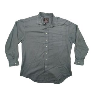Thunder Shirt Mens XL Button Up Long Sleeve Casual Green Pocket Workwear